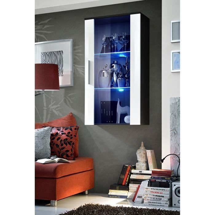 Vitrine LED Murale Design -Neo II- 110cm blanc et noir avec système LED. 29 Blanc