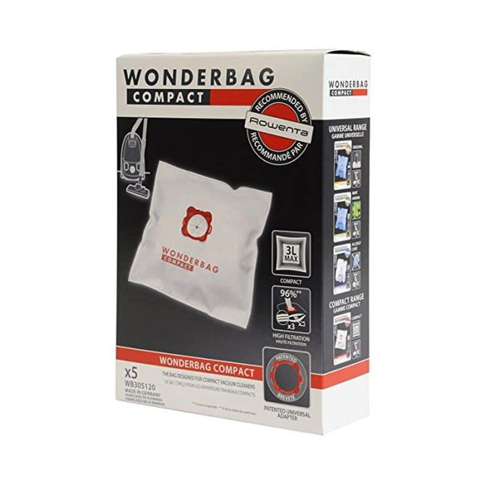 Sacs aspirateur wonderbag compact par 5 pour Aspirateur Rowenta