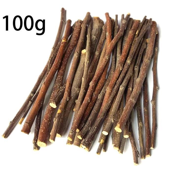 Hamster Chew Toy Wood Sticks Sticks Dents Meulage Hamster Molaire Branche Snacks pour petits animaux 100g