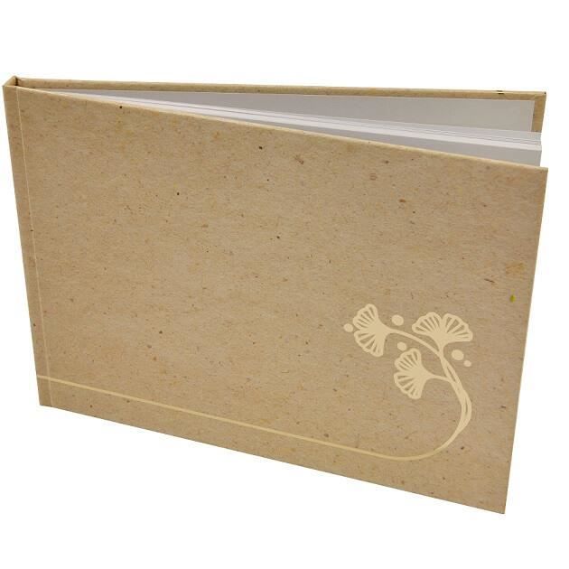 Livre d'or Ginkgo en effet kraft naturel et doré or métallique (x1) REF/ACM650