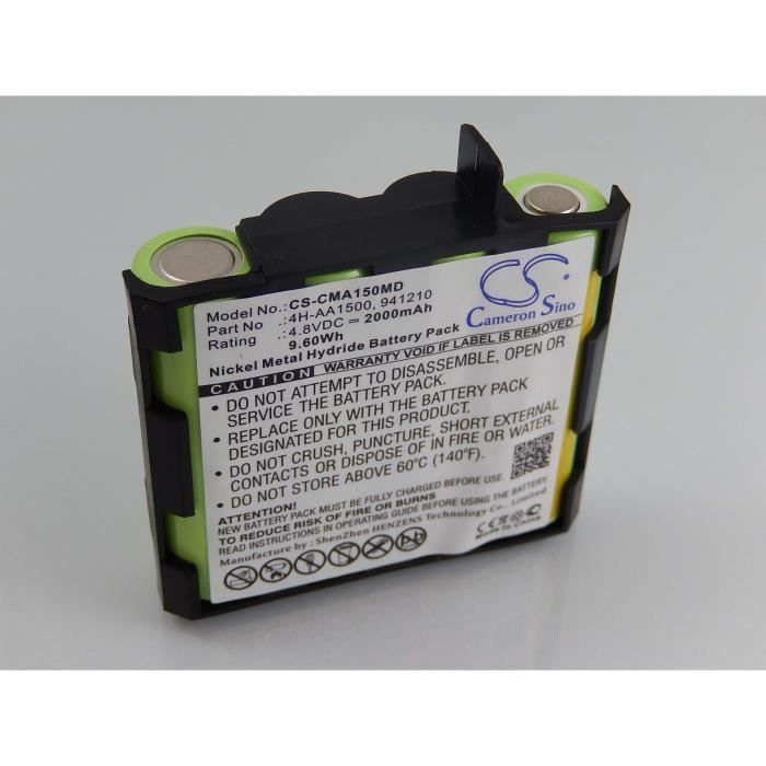 vhbw NiMH batterie 2000mAh pour appareil de médecine comme simulateur musculaire Compex Fit 1.0, Fit 3.0, Full Fitness