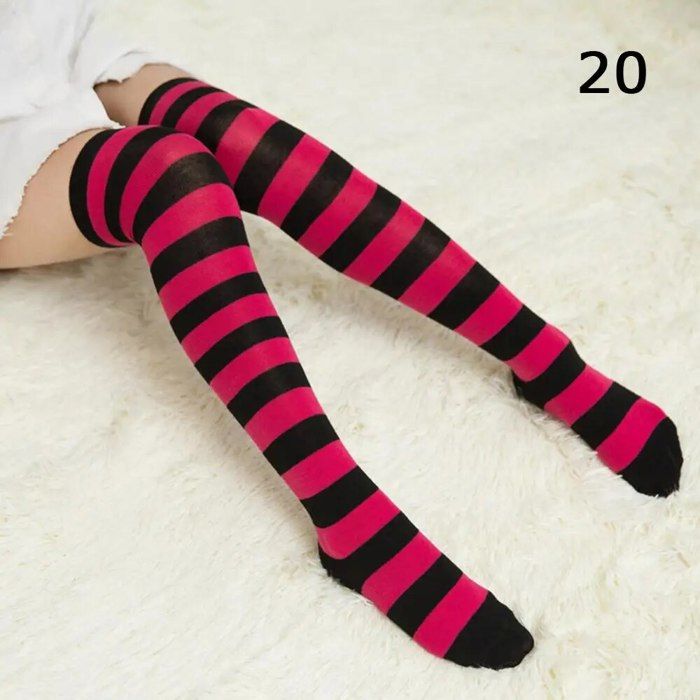Chaussettes Hautes Rayées En Coton Pour Femme QUEENYARD - Modèles Colorés Et Amusants