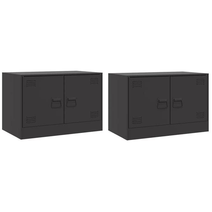 Ensemble de Meubles TV 2 pcs - noir 67x39x44 cm acier LL286710
