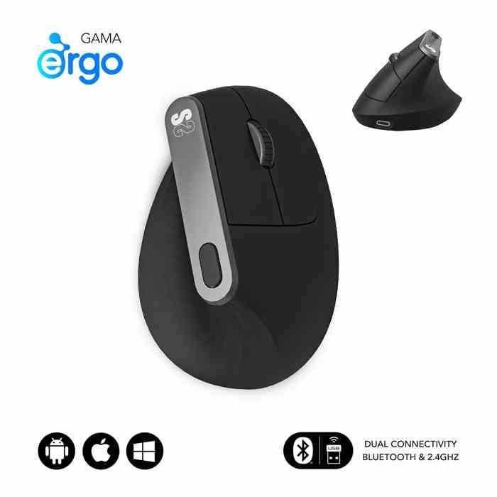 Souris ergonomique sans fil – Subblim – Vertical Ergo Dual – Noire