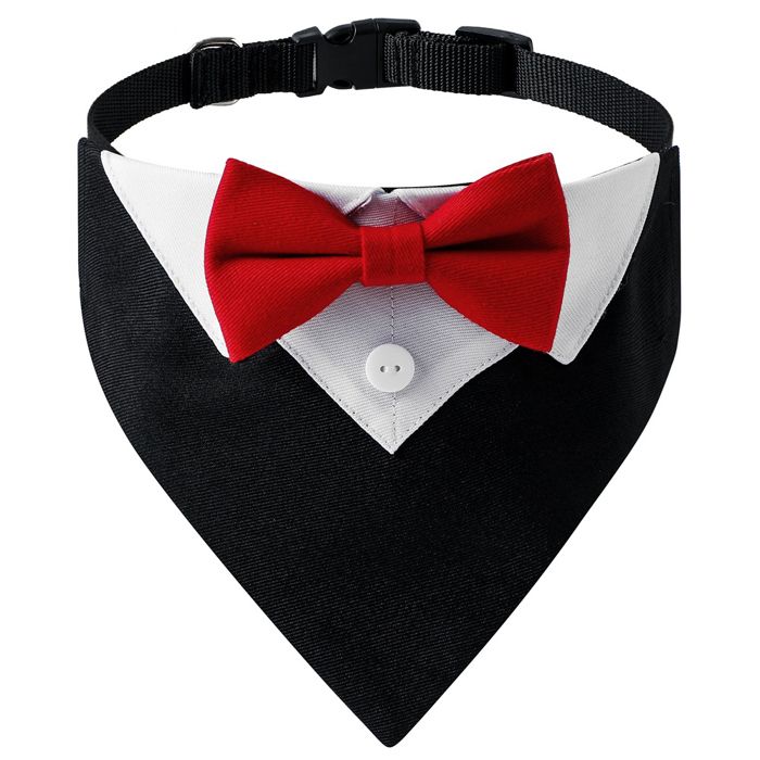 Comparer les prix de Collier Bandana de mariage pour chien, avec nœud papillon, réglable, formel, Tux, nœud papillon pour chien