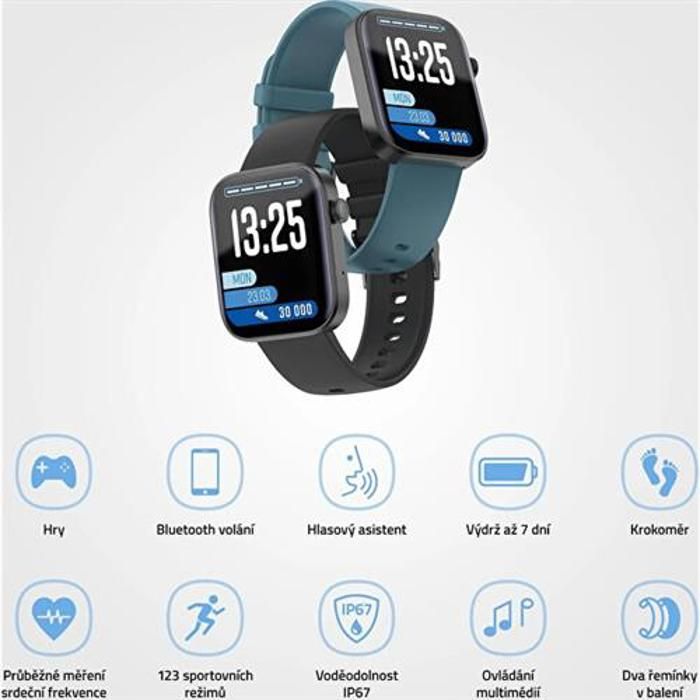 Montre intelligente - LAMAX - BCool 2 Plus - Noir - Suivi santé - Autonomie 7 jours