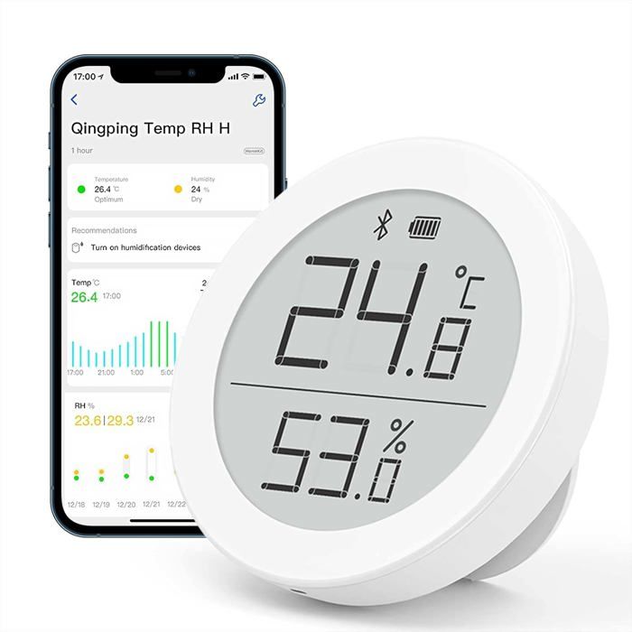 Meilleurs prix pour Thermomètre et hygromètre numérique Bluetooth compatible avec HomeKit (uniquement avec iOS) moniteur de température et dhumidité