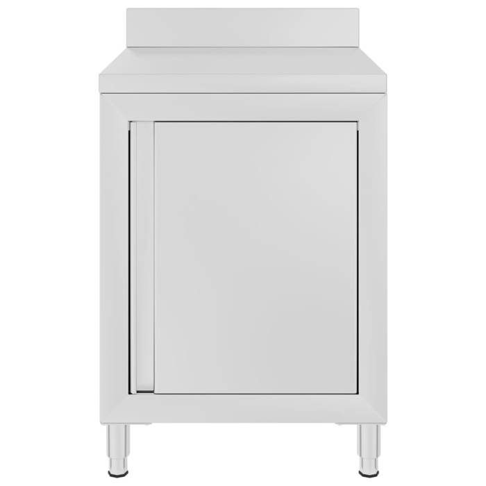 MMCZ Table de préparation/Plan De Travail - Table de travail commerciale avec armoire 60x60x96 cm Inox@8880450@