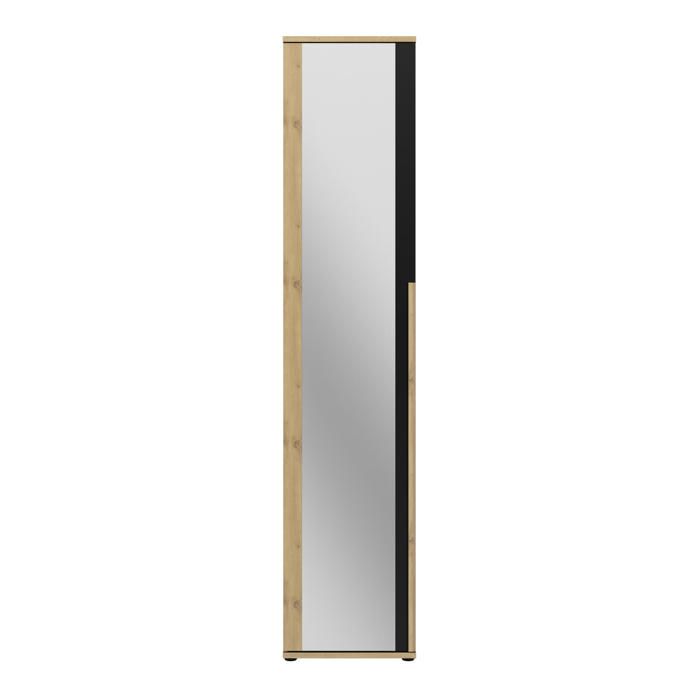 Dressing miroir 1 porte effet bois chêne 50cm hauteur 235cm Dressing miroir 1 porte effet bois chêne 50cm hauteur 235cm