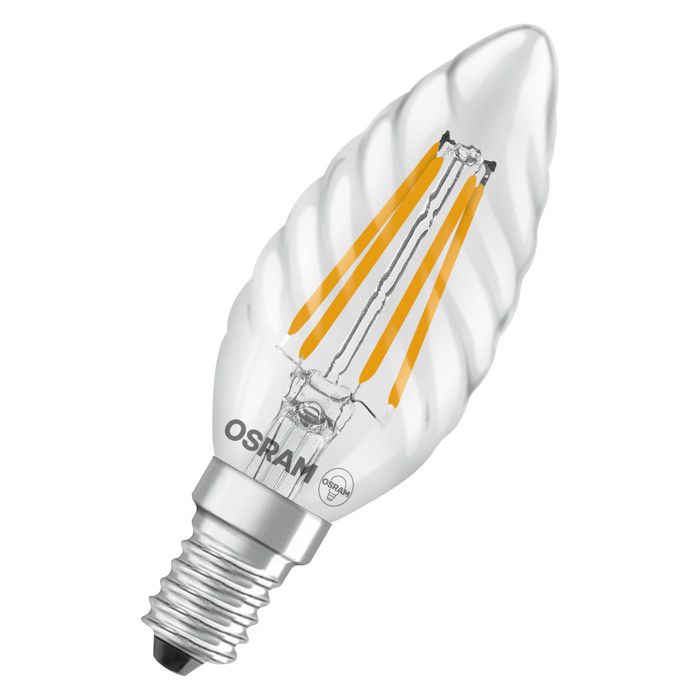 OSRAM Lampe LED forme bougie étoile BW40 filament 2700 K blanc chaud 3 4 W E14 transparente 470 lm 15 000 h pour lustres OSRAM Lampe LED forme bougie étoile BW40 filament 2700 K blanc chaud 3 4 W E14 transparente 470 lm 15 000 h pour lustres