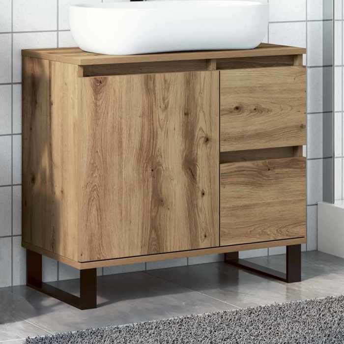 Autumn saleMeuble pour Vasque à Poser/Meuble WC - Armoire de lavabo de salle de bain chêne artisanal 65x33x60 cm 2025328070