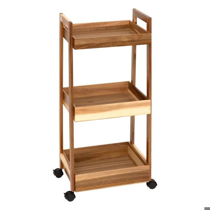 Desserte 3 niveaux Acacia L40 cm