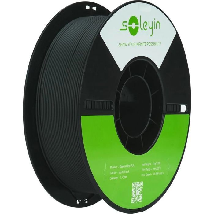 Fil pour imprimante 3d Creality Filament Soleyin PLA Mat 1 kg noir (3301010513)