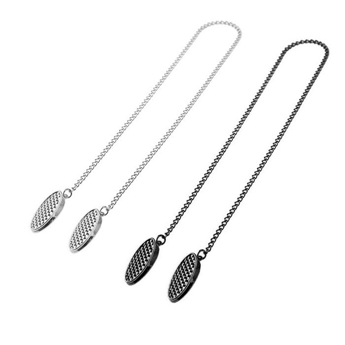 Pinces à serviettes - Pinces à chaîne en métal - 2 pièces - Argent et bronze - 50 cm de long