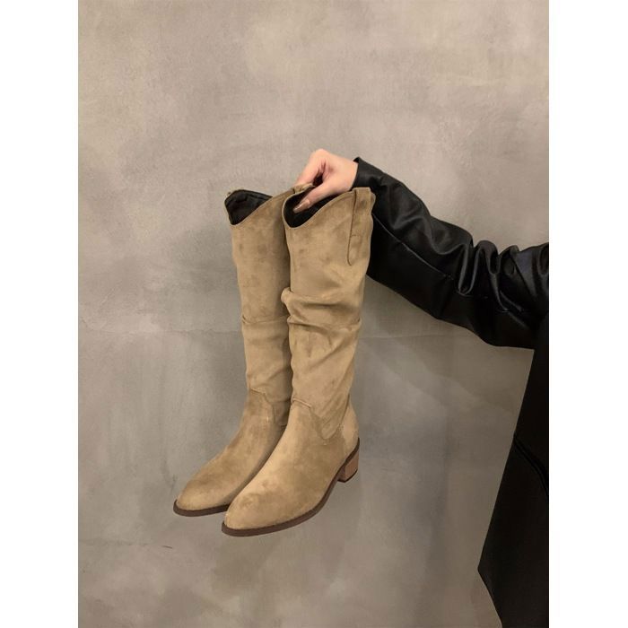 VITATA Bottes femme style western mi-mollet Bout pointu talon