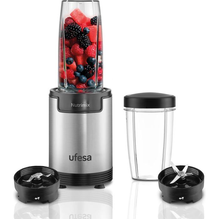 Nutribullet Mixeur Nbf285001209sl Mixeur Combo 1200 W 1,8 L Avec Extracteur De Nutriments En Un Livre De Recettes En Espagnol 3 Vitesses