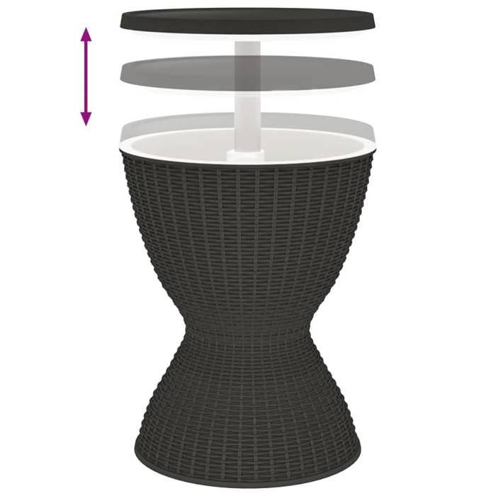 Black Friday Table à glacière - BURKE - Pour jardin - 3 en 1 noir polypropylène TTT9
