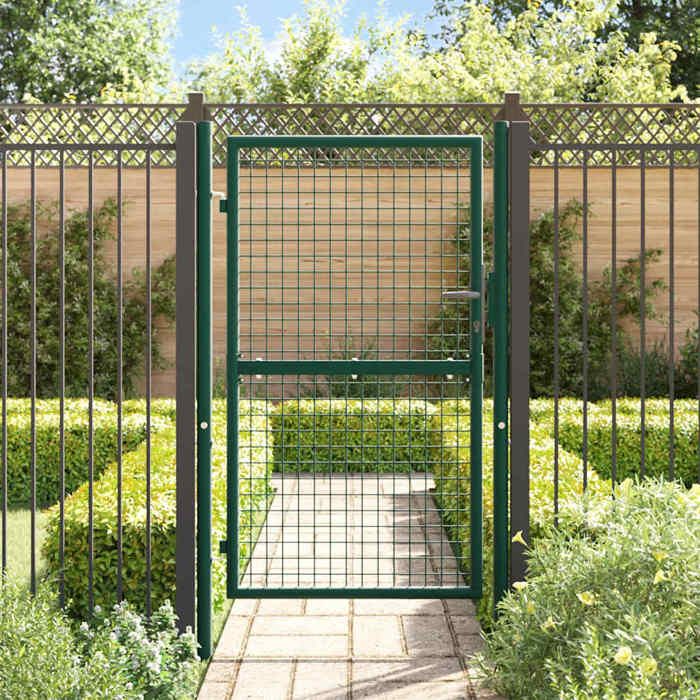 Vidaxl Portail de clôture en acier 100x150 cm vert 145734