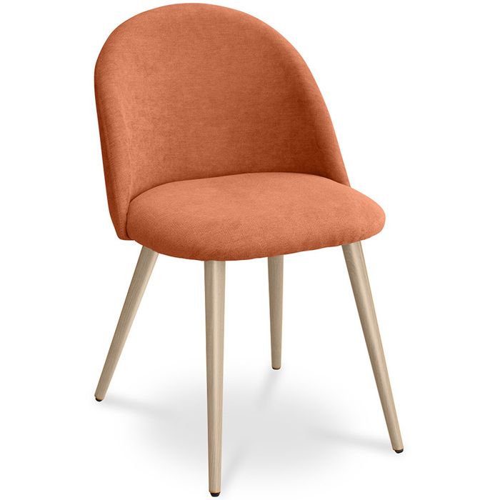 Chaise de salle à manger - Tapissée en tissu - scandinave - Bennett Orange