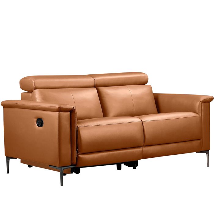 Lund-canapé 2 Places Avec 1 Fauteuil Inclinable Manuel En Pu Cognac Lund-canapé 2 Places Avec 1 Fauteuil Inclinable Manuel En Pu Cognac
