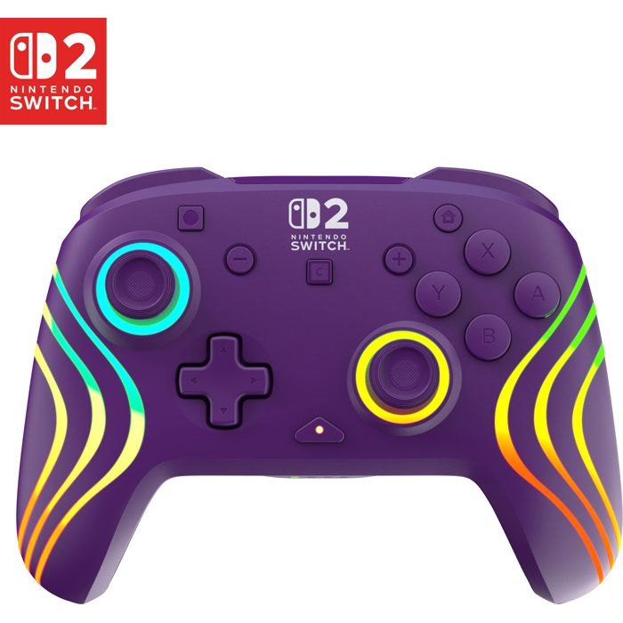 Manette Gaming sans fil RGB - TURTLE BEACH - Afterglow Wave pour Nintendo Switch 2 - Violet