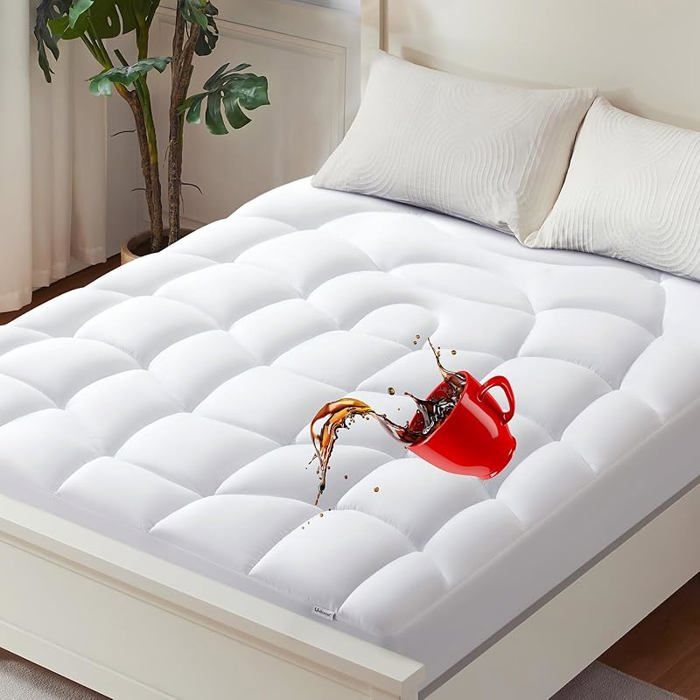 Surmatelas Complet imperméable - Surmatelas Complet matelassé Ergonomique protège-Matelas 5 Couches 140 x 200 cm Bla RUCHE COMPLETE