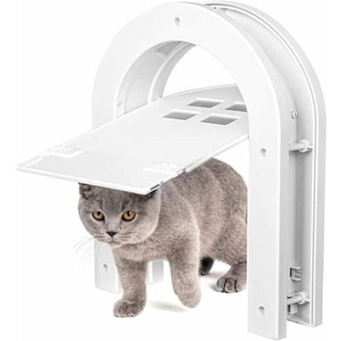 Chatière blanche porte intérieure pour chats jusquà 9 kg facile à installer portes intérieures et extérieures pour animaux
