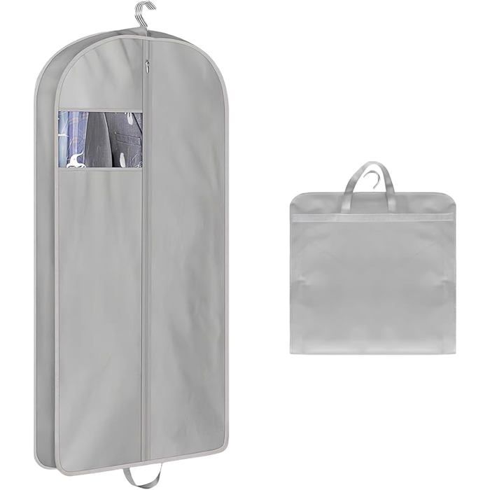 Housse Vetements a Suspendre 60 * 153-10cm Gris Housse de Rangement Vetement Housse Vetement Voyage Housses de HOUSSE DE RANGEMENT