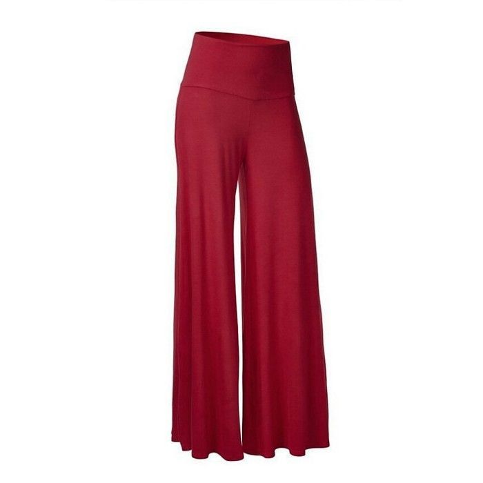 Pantalon yoga femme – Coupe évasée taille haute fluide – Idéal pour le fitness le yoga et le quotidien Bordeaux