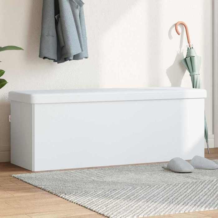 Banc de rangement - vidaXL - banc coffre - PVC - Blanc - 110 x 38 x 38 cm kus56o4730