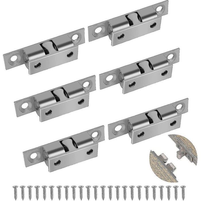 6 pièces loquet à bille loquet à double boule loquet à double boule réglable loquets de porte à double boule solides pour