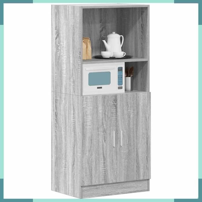 Armoire de cuisine - 860126 - Sonoma gris - 57 x 41 5 x 131 5 cm - Bois dingénierie