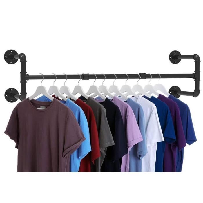 SONGMICS Tringle Vêtement Murale, Penderie Murale, Style Industriel