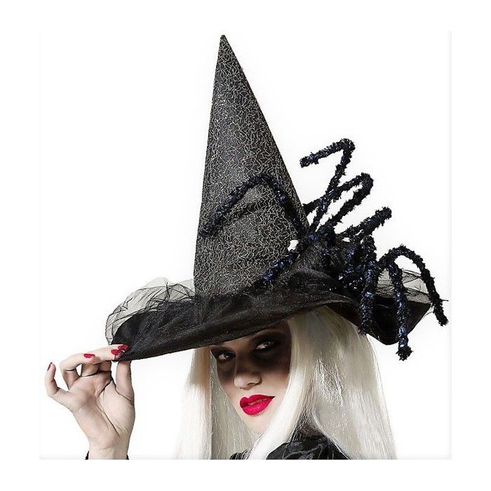 Chapeau de sorcière enfant - PLANETE DISCOUNT - Accessoire de déguisement - Toiles d'araignées noires