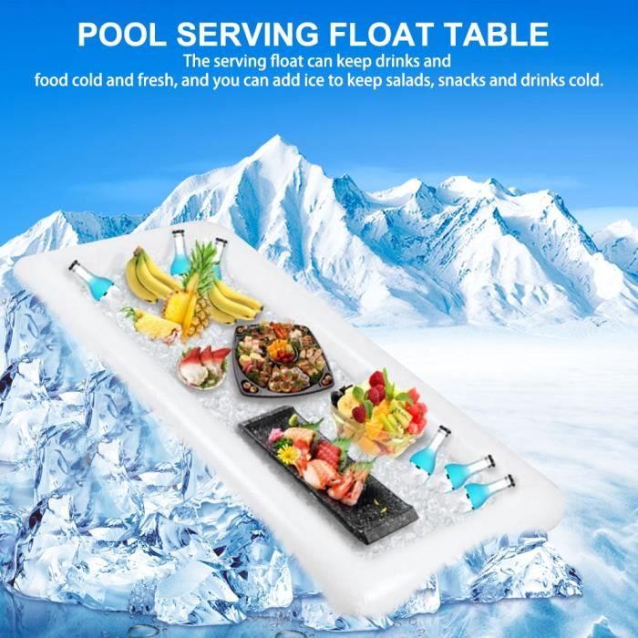 Bar flottant gonflable pour piscine - 6 porte-gobelet - Grand