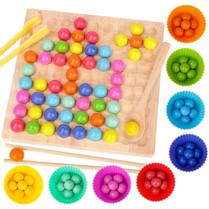 Rainbow Bead Toys Puzzle 3-6 Ans Jouet Enfant en Bois coloré - Jeu de  société d'éducation précoce pour garçon Fille. - Cdiscount Jeux - Jouets