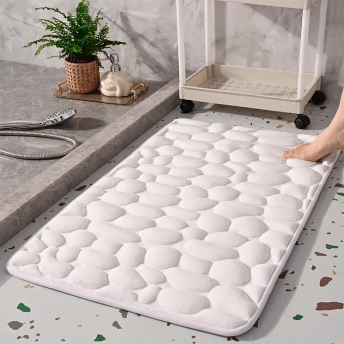 Tapis De Bain En Mousse Mémoire De Forme - 50x80cm - Antidérapant Et Absorbant - Gris Foncé - Lavable En Machine