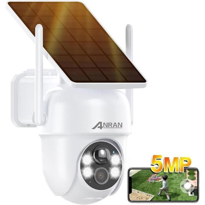 Caméra De Surveillance Solaire Extérieure 8MP – Double Objectif, 360° PTZ, Vision Nocturne Couleur | 2 Pièces