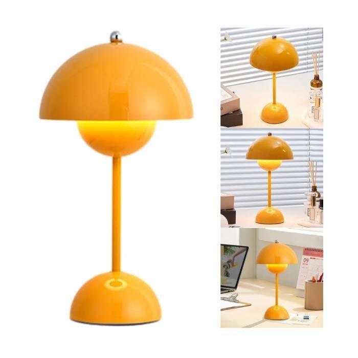 Lampe de Chevet LED - Champignon - Jaune - Rechargeable USB - 3 Modes de Luminosité - Vintage