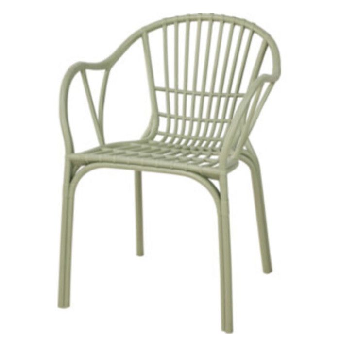 Fauteuil jardin en polypropylène vert 57x49x78cm Fauteuil jardin en polypropylène vert 57x49x78cm