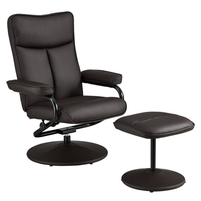 Fauteuil Confortable En Similicuir PU Noir - Style Classique - Dimensions 80x64x81 Cm