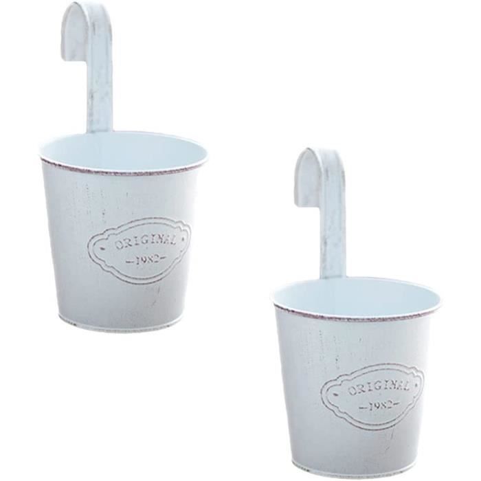 Pots De Fleurs À Suspen E Au Mur Avec Double Crochet Amovible En Métal Pour Balustrade, Clôture