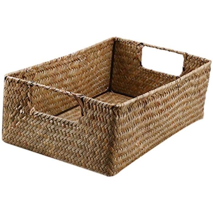 Boîte De Rangement En Osier Tissé à La Main - Organisateur Déco Pour Serviettes, Cuisine, Salon, Salle De Bain