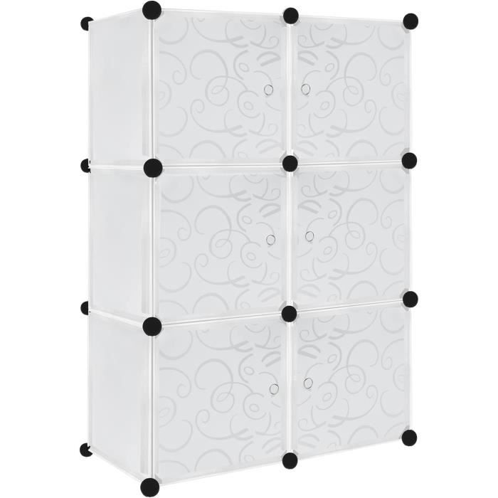 UISEBRT Armoire Penderie Armoire Portable DIY, Étagère de Rangement