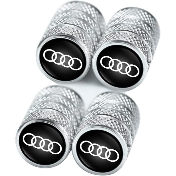 Bouchons Valve Pneu Voiture Argent Avec Logo - Compatible Audi A1 A3 A4 A5 A6 A7 A8 Q3 Q5 Q7 R8 S Series