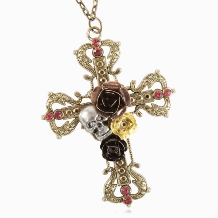 Croix pendentif en mosaïque byzantine – Croix originale artisanale