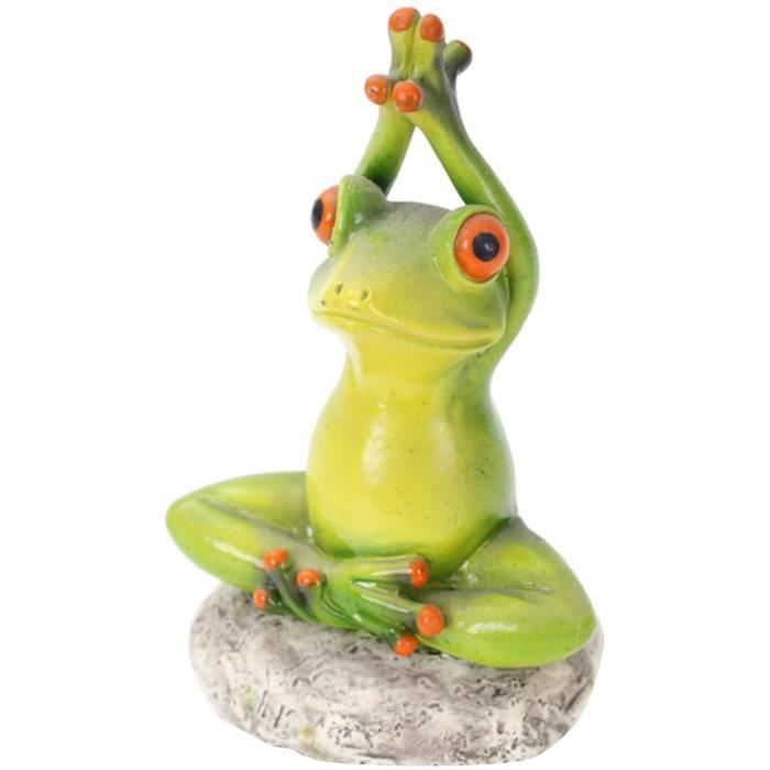 2 Sculptures Grenouilles En Résine Verte - Décoration Jardin, Patio, Intérieur, Environ 7,5 Cm