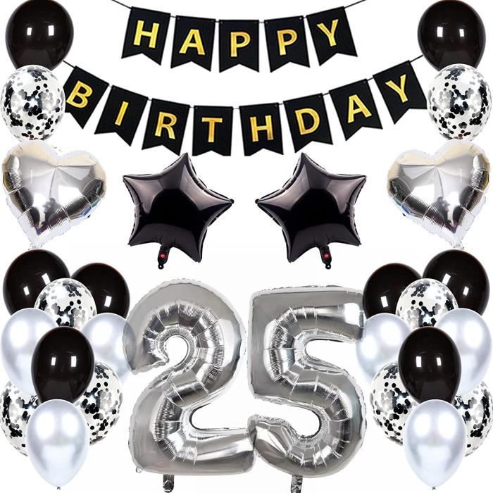 Ballon aluminium anniversaire 25 ans argent (x1) - Cdiscount Maison