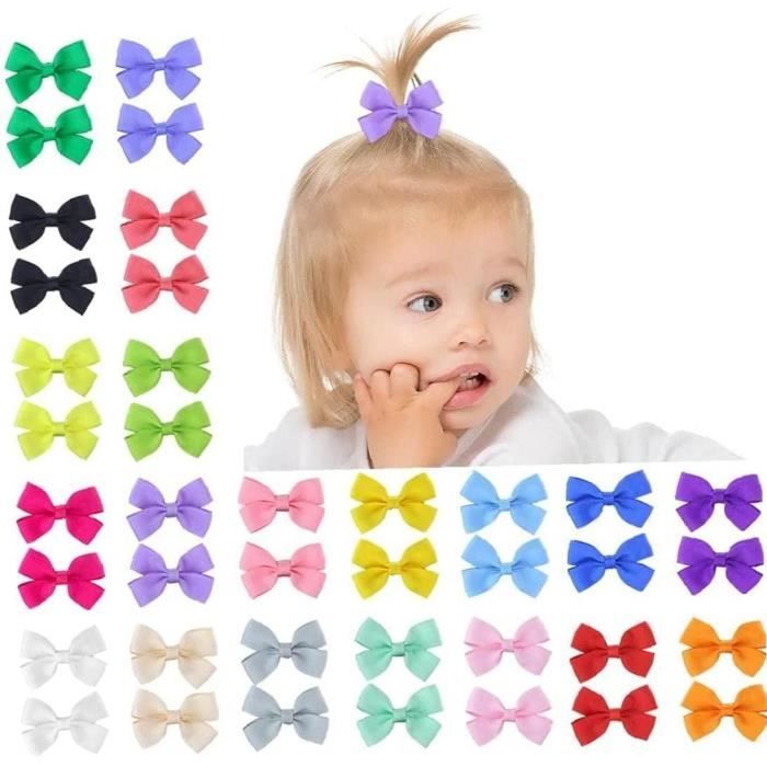 Bowknot Barrettes Bebe Filles Polyester Ruban Colore Accessoires Cheveux Set Pour Enfants En Bas Age 40pcs Cdiscount Au Quotidien