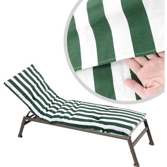 Gardenista Coussin Matelas Transat 200x60x7 Cm - Pierre | Résistant Eau, Hypoallergénique, Épais Confort Bain De Soleil Extérieur